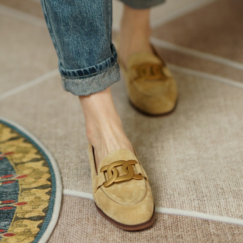 Suede Leather Women Loafers Sp - Casual Sandal Leather review and price