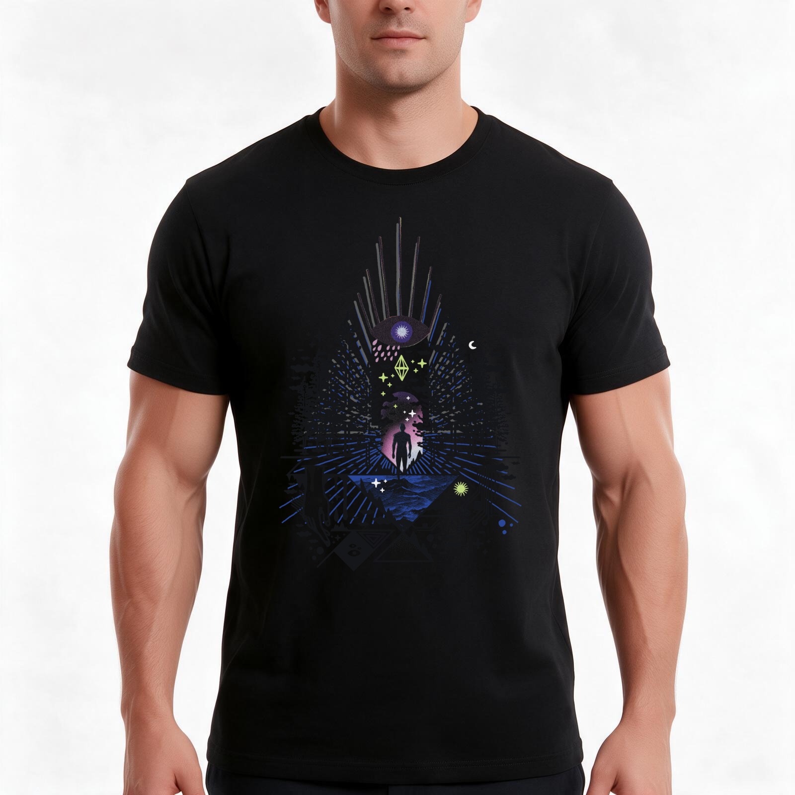 Magic Eye T-Shirt, Summer Casu - Tee Graphic Print review and price