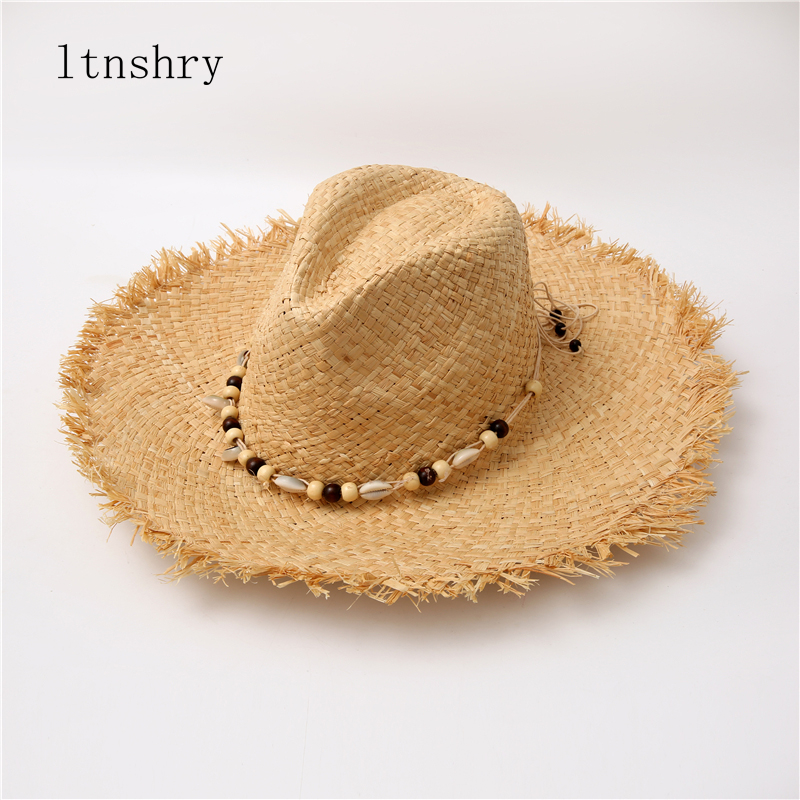 Summer Solid Color Handmade Ri - Bucket Hat Straw review and price