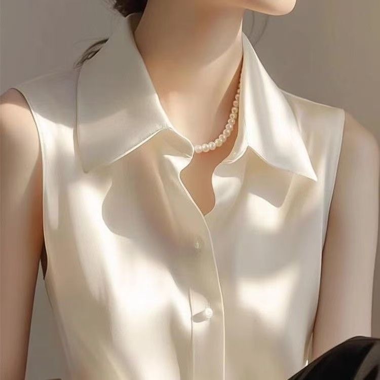 French Satin POLO Collar Sleev - Shirt Camp Collar review and price