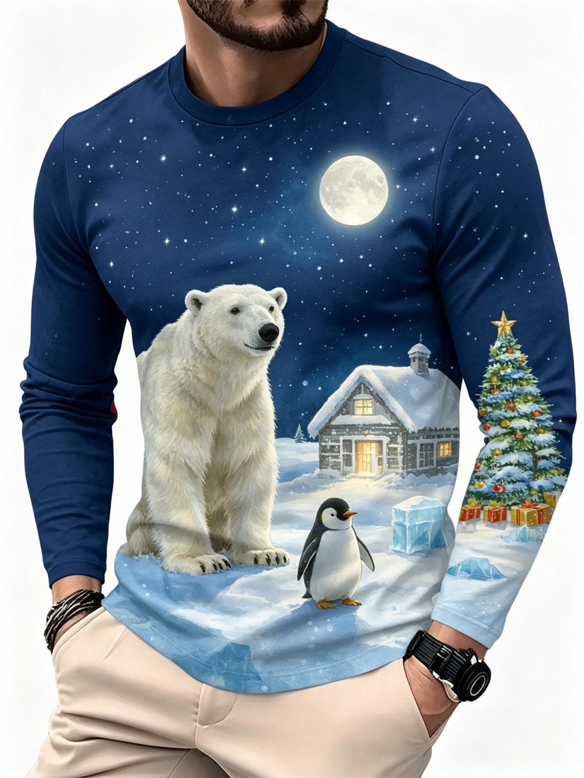Men's Casual Fashion Long Slee - Tee Graphic Print review and price