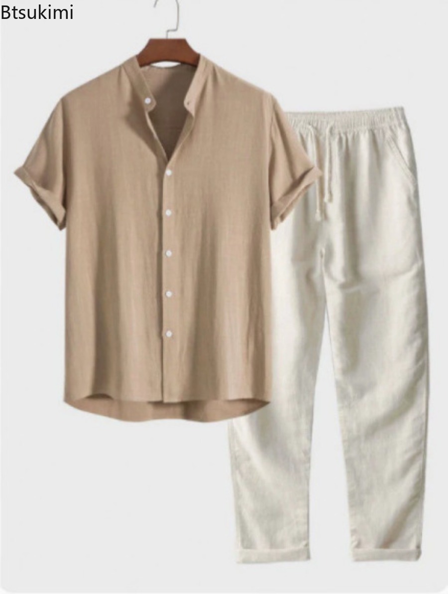 2026 Men's Fashion Solid Beach - Linen Shirt Breathable review and price