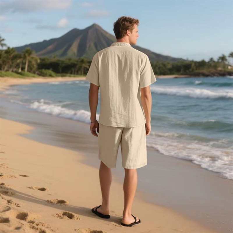 High-End Men's Summer Shorts S - Linen Shirt Breathable review and price