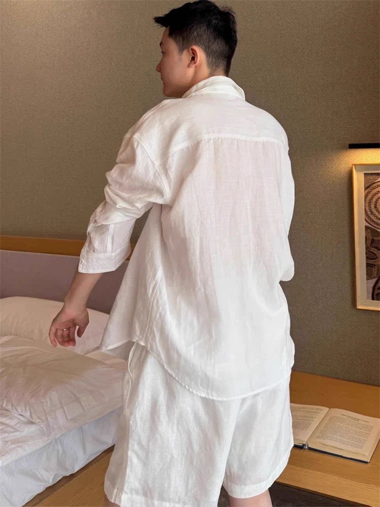 Summer Fashionable Linen Set M - Linen Shirt Breathable review and price