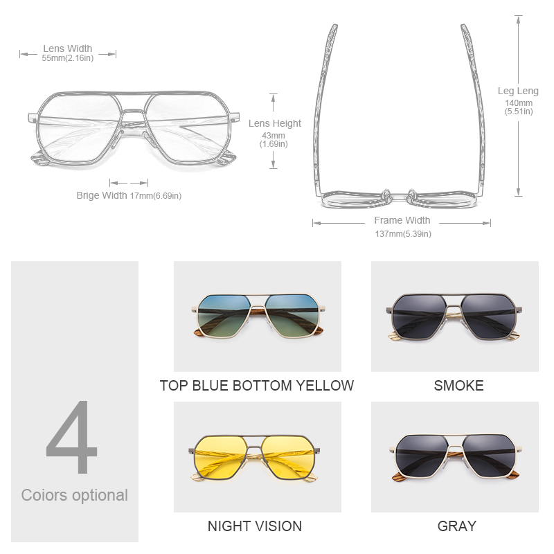 Oi Wood High Quality Fashion A - Sunglasses Aviator Polarized review and price