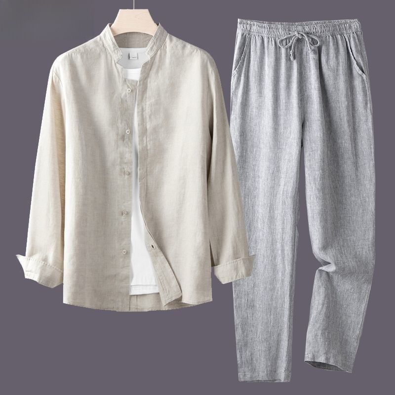 White Long Sleeve Shirt And Lo - Linen Shirt Breathable review and price