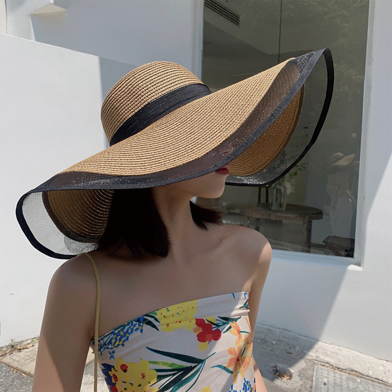 Women Sun Hat Big Eaves Waves  - Bucket Hat Straw review and price