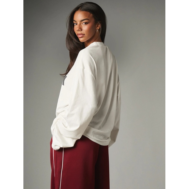 Crew Neck Long Sleeve Graphic  - Tee Graphic Print review and price