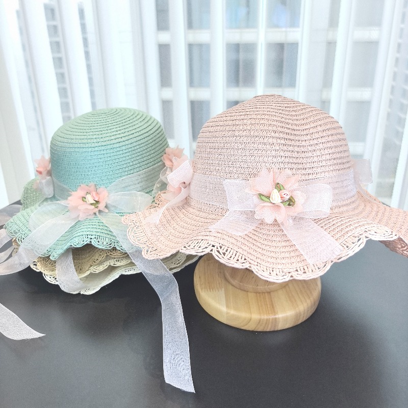 Girls 2pcs Straw Hat Solid Col - Bucket Hat Straw review and price