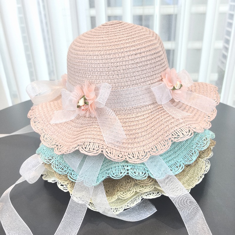 Girls 2pcs Straw Hat Solid Col - Bucket Hat Straw review and price